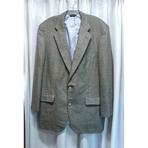 Southwick Men's 44T Tweed 2 Button‎ Herringbone Wool Blazer Sport Coat Vintage